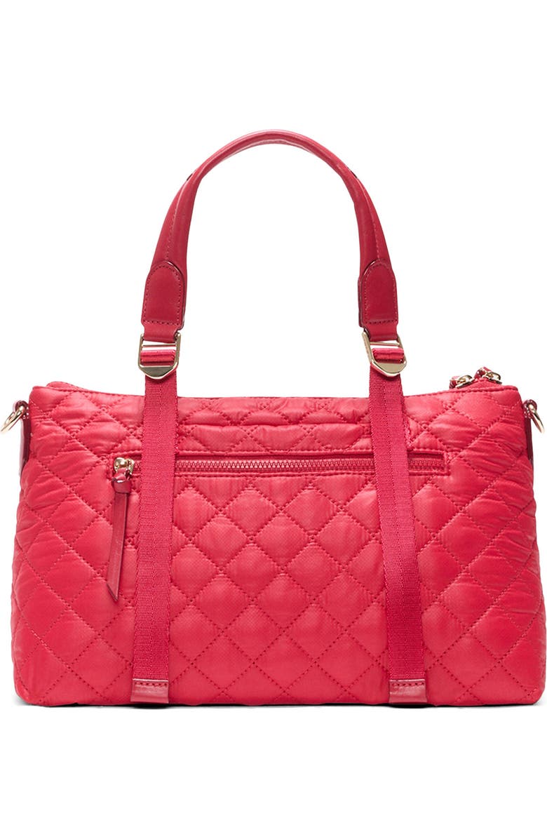 MZ Wallace Small Park Quilted Nylon Satchel, Alternate, color, Apple