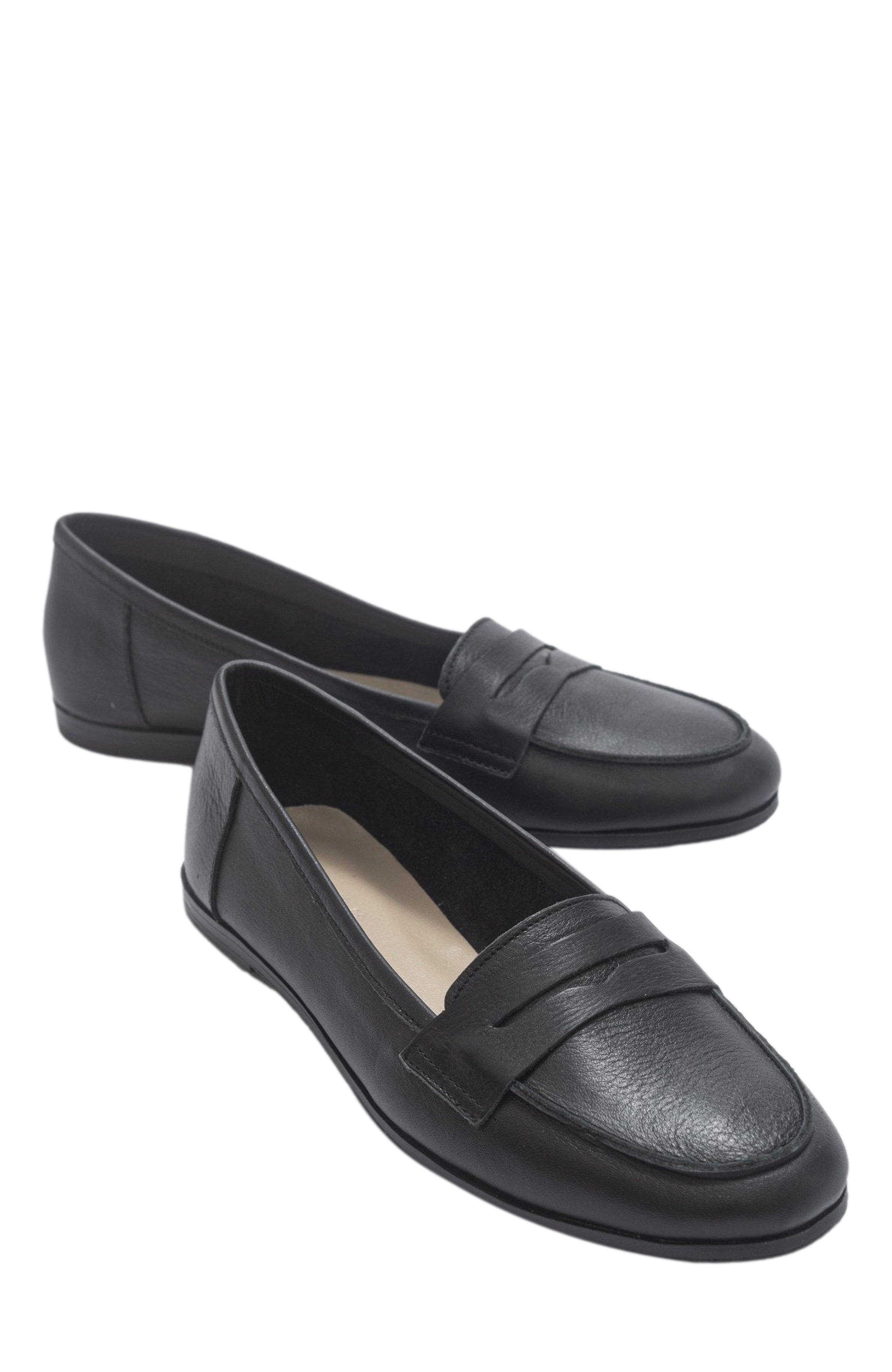 Forever & Always Shoes Dorothy Leather Loafer, Alternate, color, Black Leather
