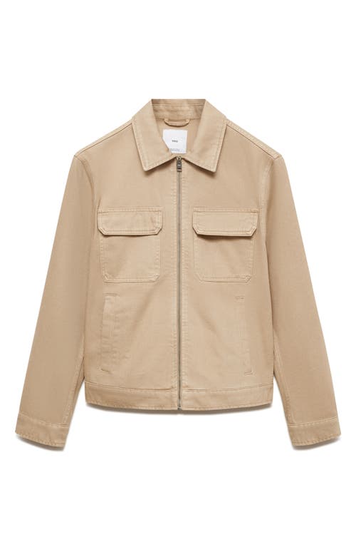 Mango Denim Jacket With Pockets In Beige