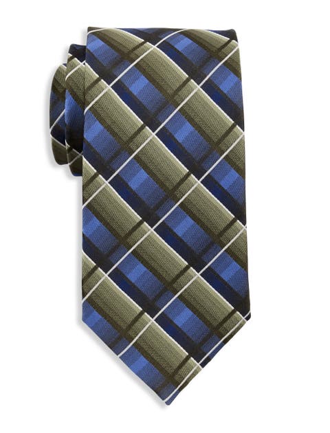 Big & Tall Multicolored Plaid Tie