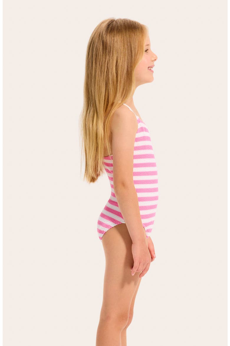 Kids' Textured One-Piece Swimsuit, Alternate, color, CANDY PINK