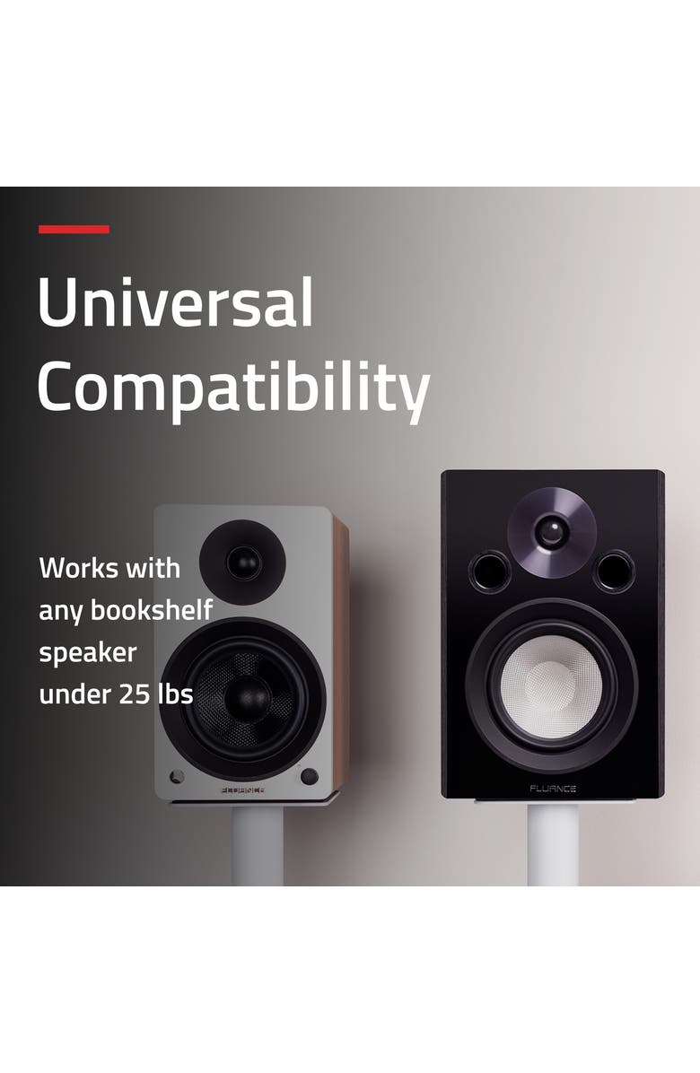 Fluance Speaker Stands for Surround Sound & Bookshelf Speakers Square Base/Pair, Alternate, color, Matte White