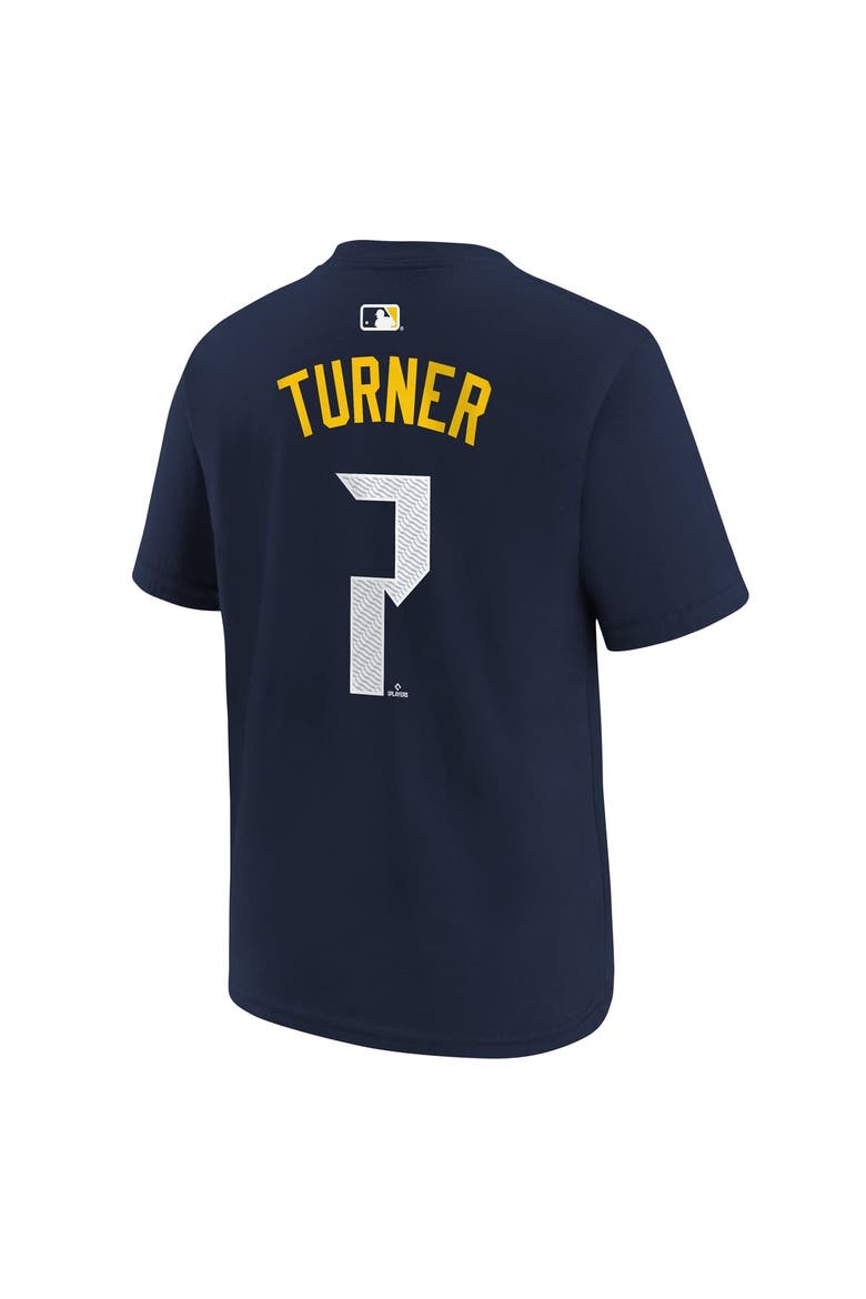 Youth Nike Trea Turner Navy Philadelphia Phillies City Connect Name & Number T-Shirt, Alternate, color, Navy