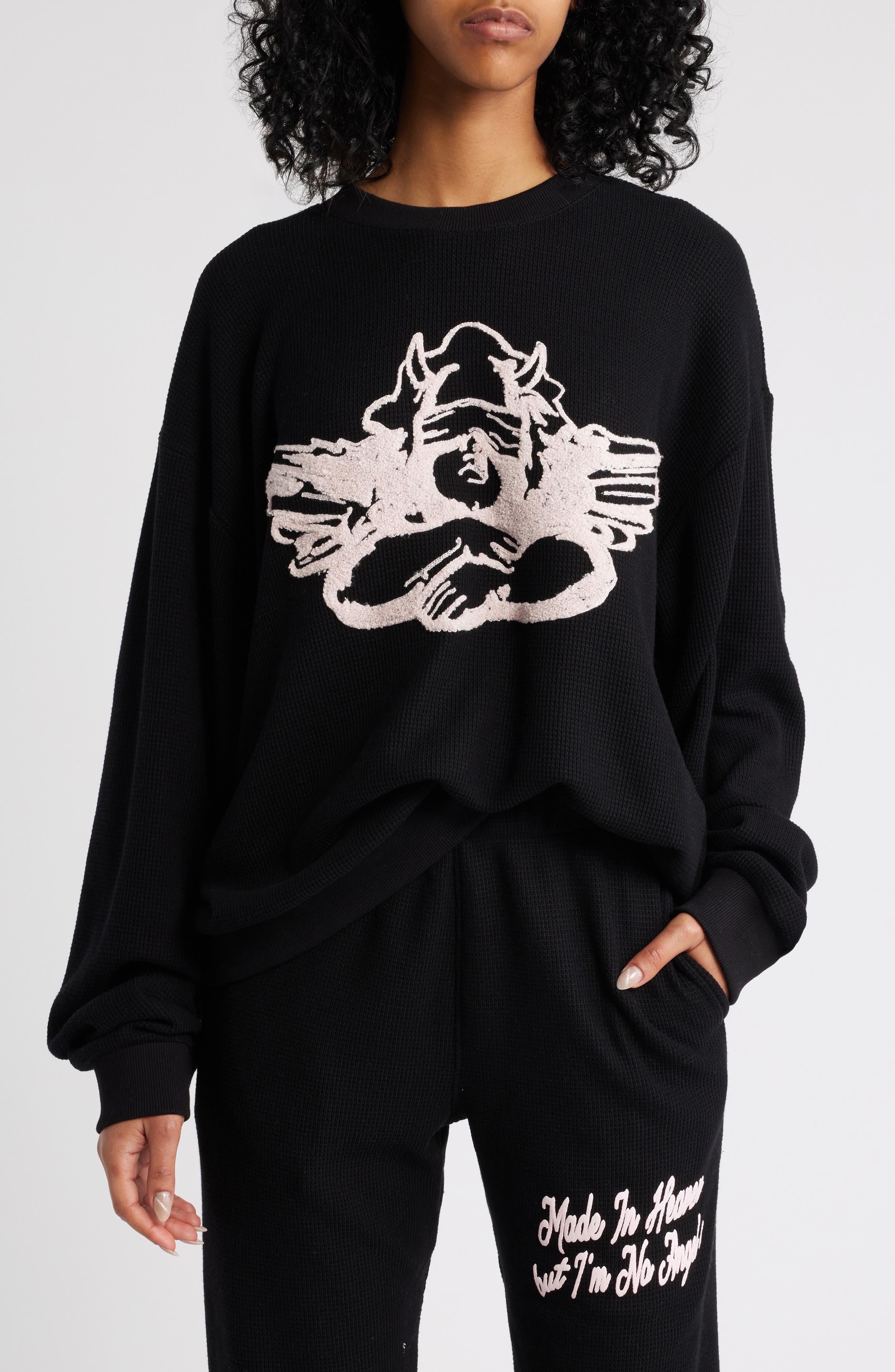 BOYS LIE Georgia Rules Kara Crewneck Sweater in Black 