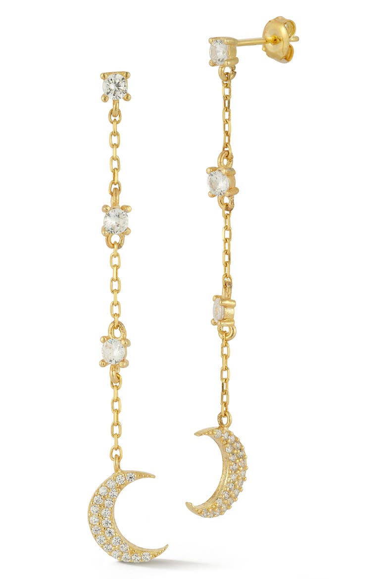 Moon Drop Earrings, Main, color, GOLD