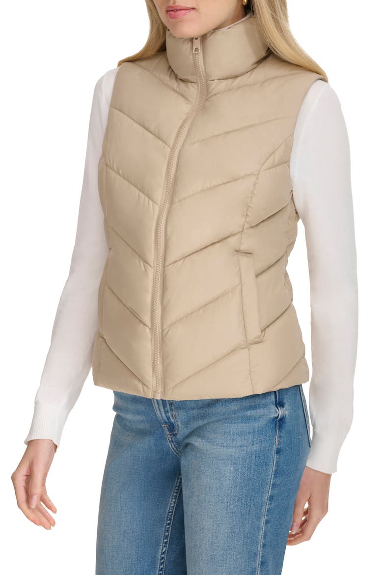 Pongee Puffer Vest, Alternate, color, DUNE