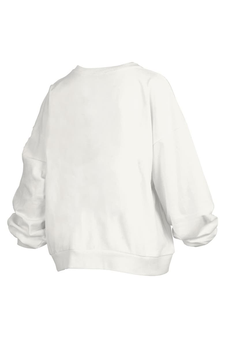 Women's Pressbox White Clemson Tigers Janice Retro Logo Oversized Pullover Sweatshirt, Alternate, color, White