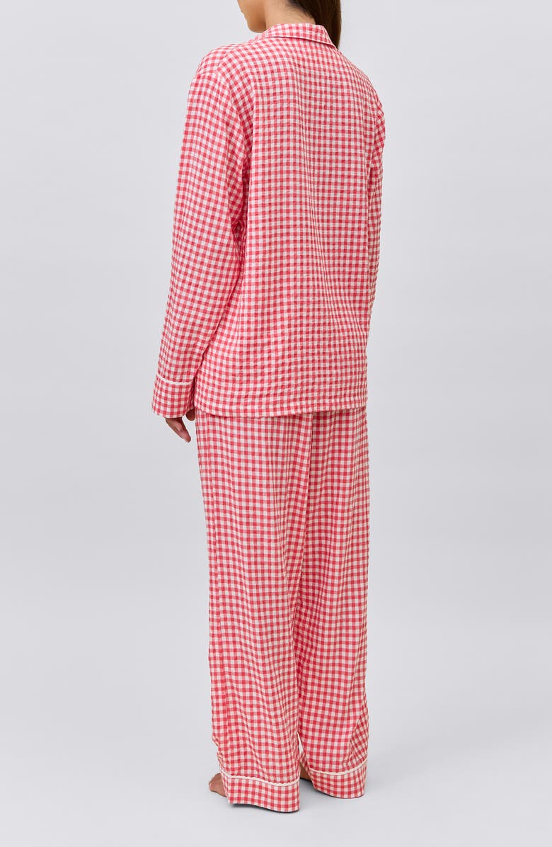 Papinelle Seersucker Gingham Cotton Blend Pajamas, Alternate, color,