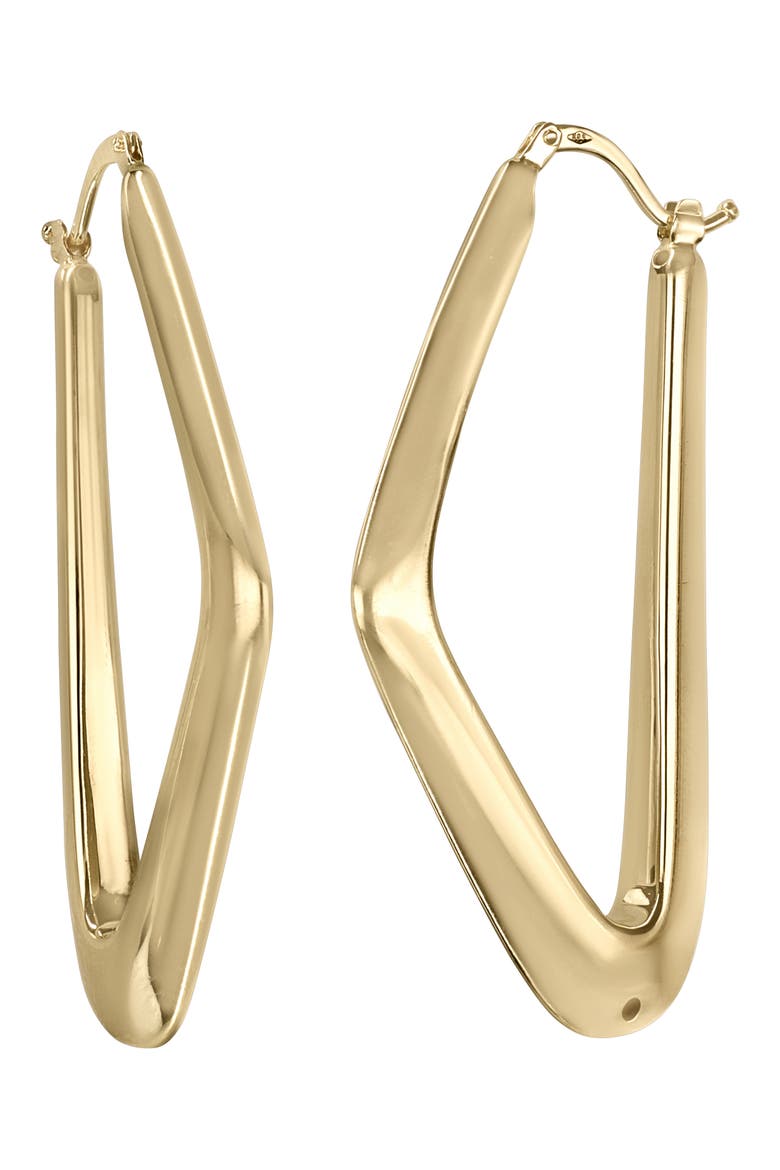 14K Gold Angular Hoop Earrings, Main, color, 14K YELLOW GOLD