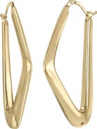 Bony Levy 14K Gold Angular Hoop Earrings