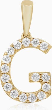 Oradina 14K Gold Luxe Letter Diamond Initial Pendant Charm