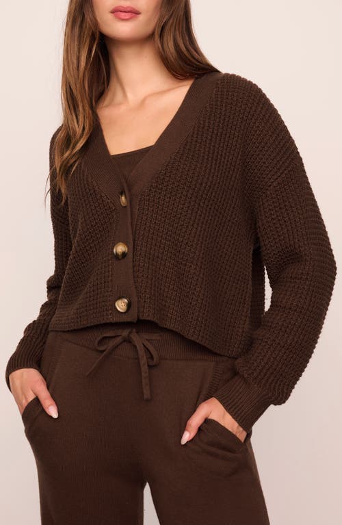 Eberjey Recycled Sweater Cropped Cardigan In Brown