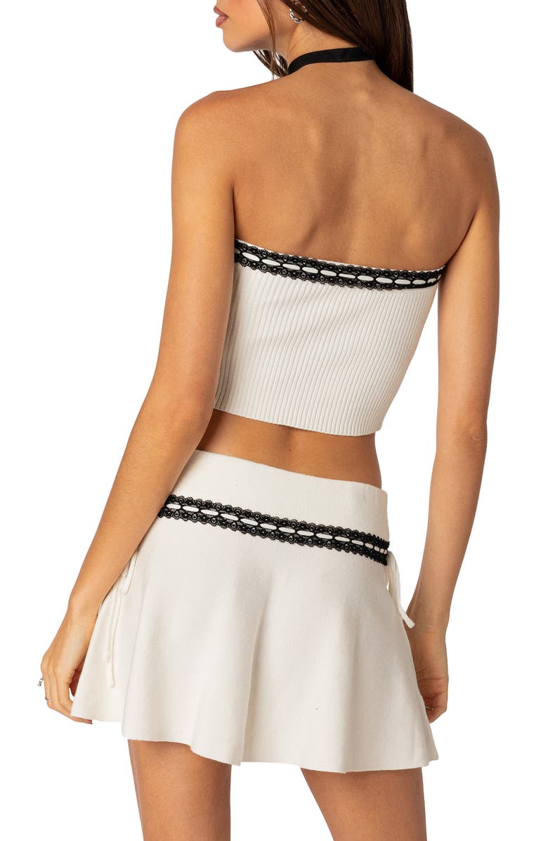 EDIKTED Khloe Lace Ribbon Rib Tube Top Nordstrom EDIKTED Khloe Lace Ribbon Rib Tube Top Nordstrom