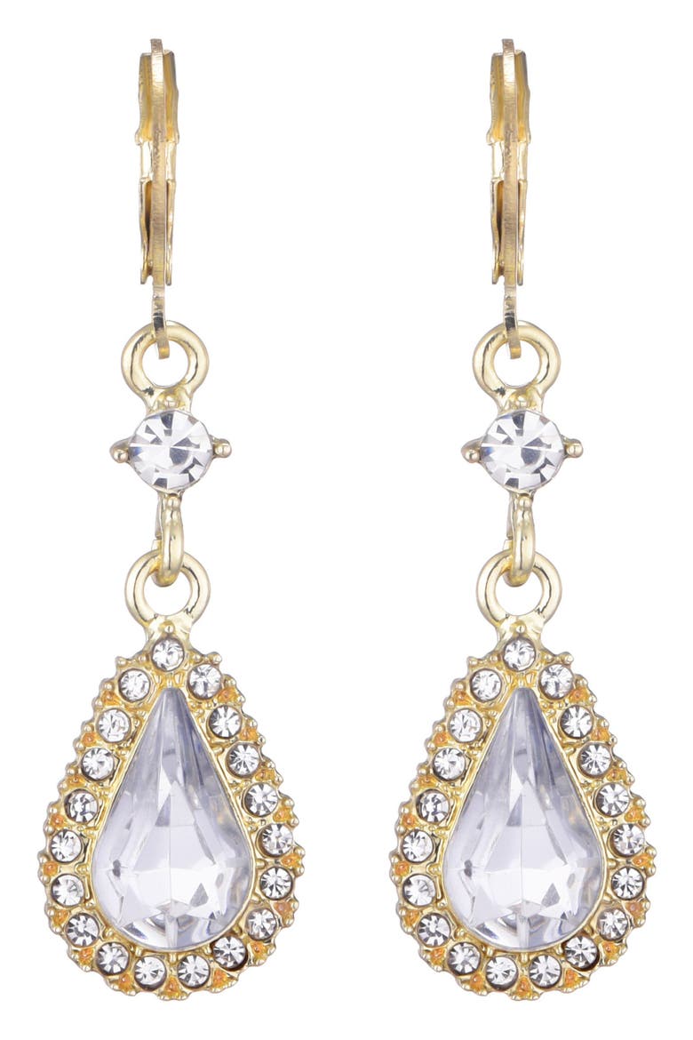 Crystal Drop Earrings, Main, color, GOLD
