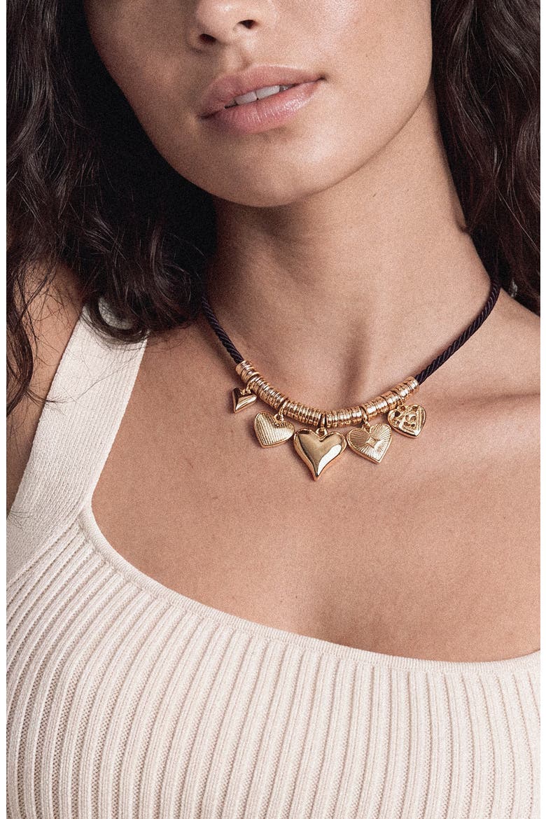 Heart Cord Pendant Necklace, Alternate, color, GOLD