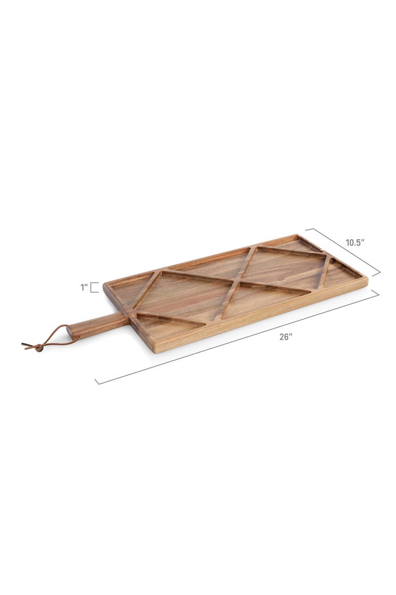 Acacia Grazing Charcuterie Sectioned Serving Board, Alternate, color, Acacia Wood