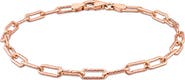 DELMAR 18K Rose Gold Vermeil Paperclip Hammered Chain Bracelet