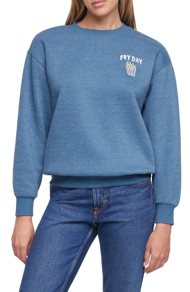 Wildfox Fry Day Charlie Graphic Sweatshirt, Main, color, Gibraltar Sea