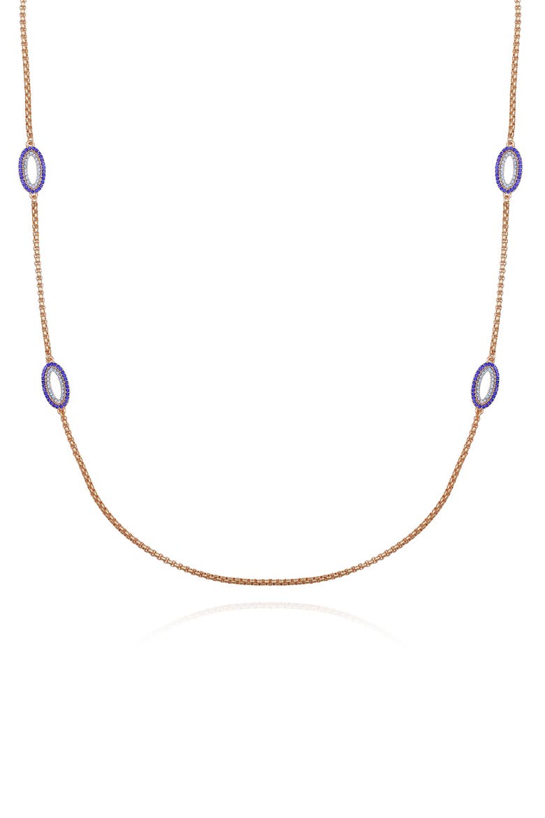 Pavé Station Necklace, Main, color, GOLD