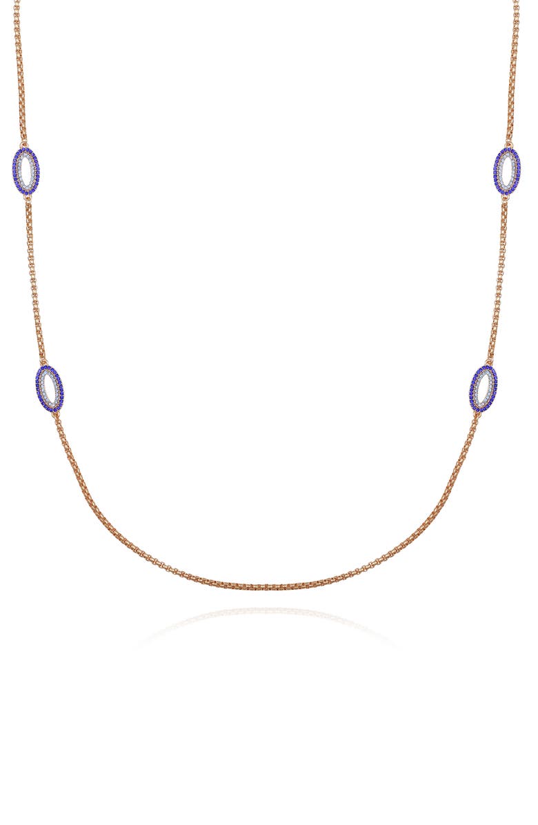 Vince Camuto Pavé Station Necklace, Main, color, Gold Tone