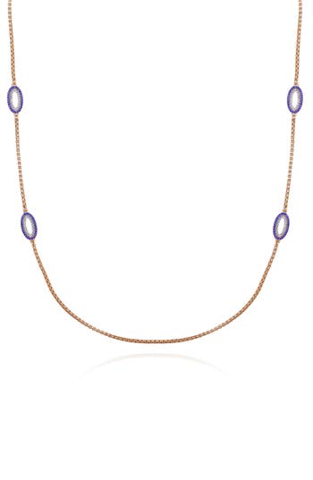 Vince Camuto Pavé Station Necklace In Gold Tone