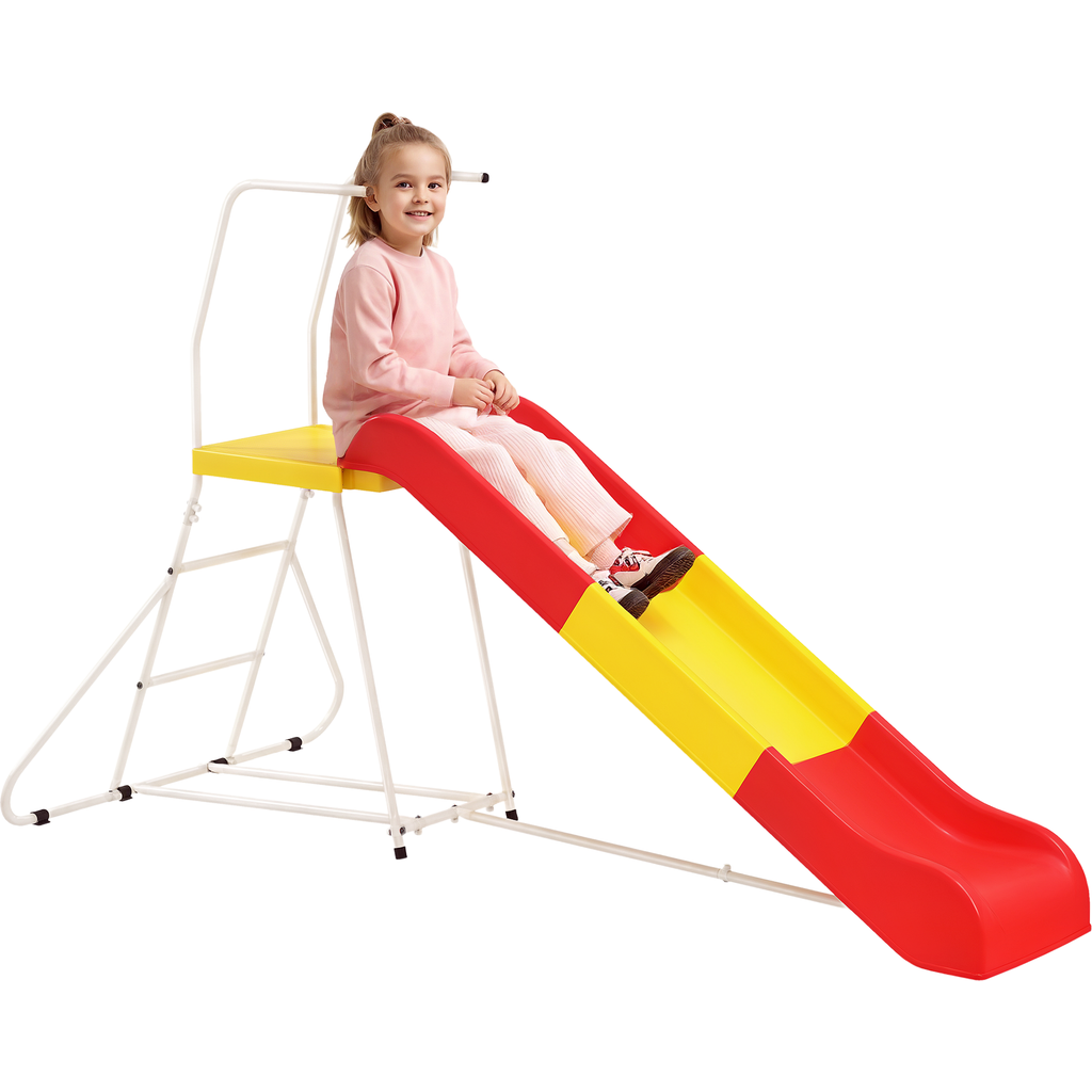 Qaba 6ft Kids Slide with Climbing Ladder, Platform, Indoor/Outdoor Use in Red  product