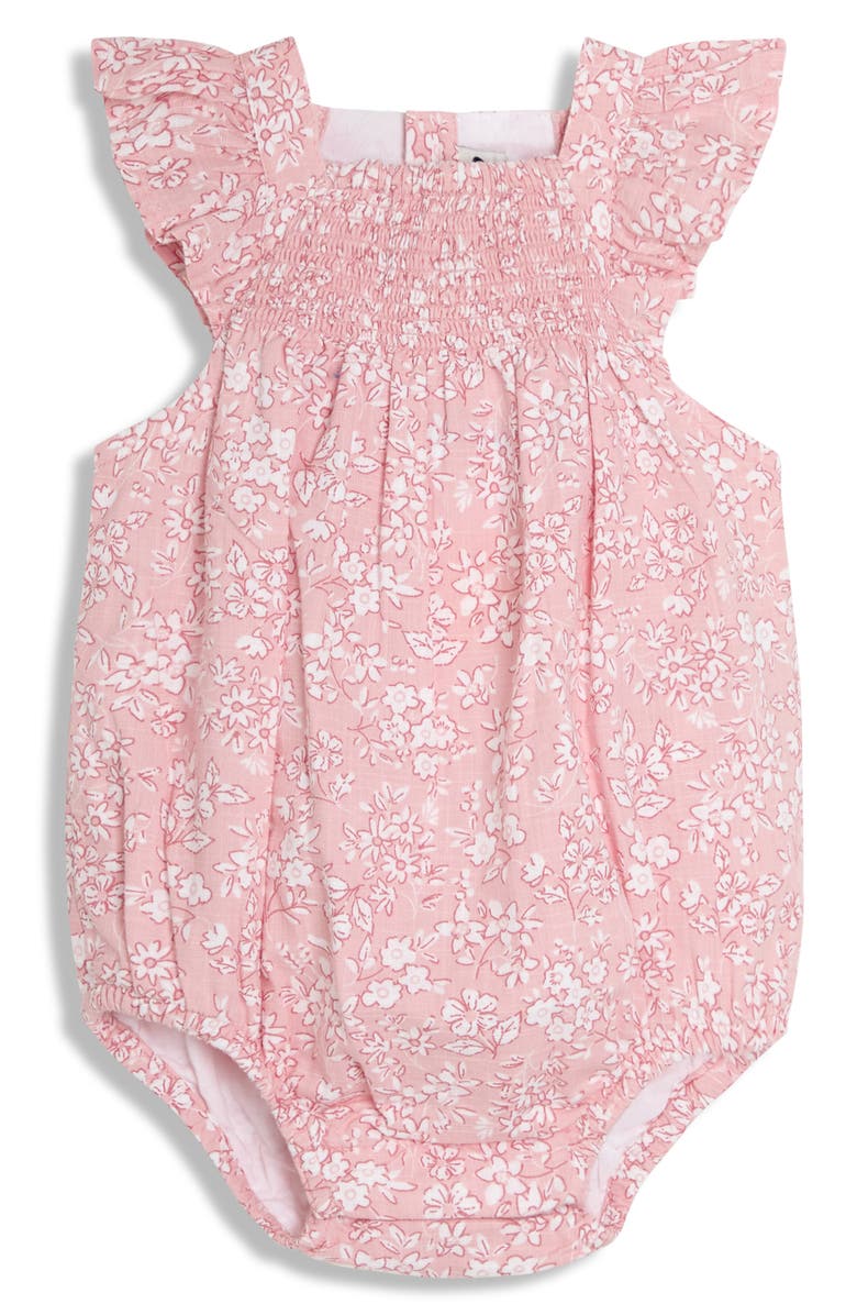 JOJO MAMAN BEBE Floral Smocked Bodysuit & Headband Set, Alternate, color, Pink