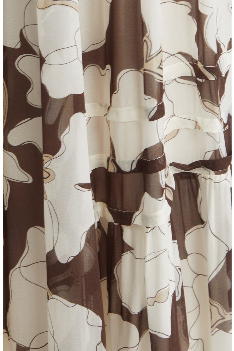 Boa Floral Ruffle Chiffon Maxi Dress, Alternate, color, MOCHA FLORAL