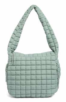 URBAN EXPRESSIONS HANDBAGS Square Quilt Nylon Hobo Bag
