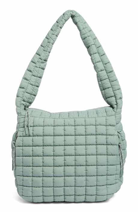 URBAN EXPRESSIONS HANDBAGS Square Quilt Nylon Hobo Bag