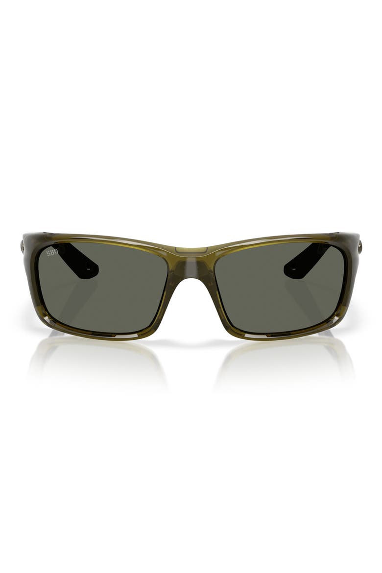 Jose Pro 62mm Polarized Rectangular Sunglasses, Main, color, SEAGRASS/ GRAY