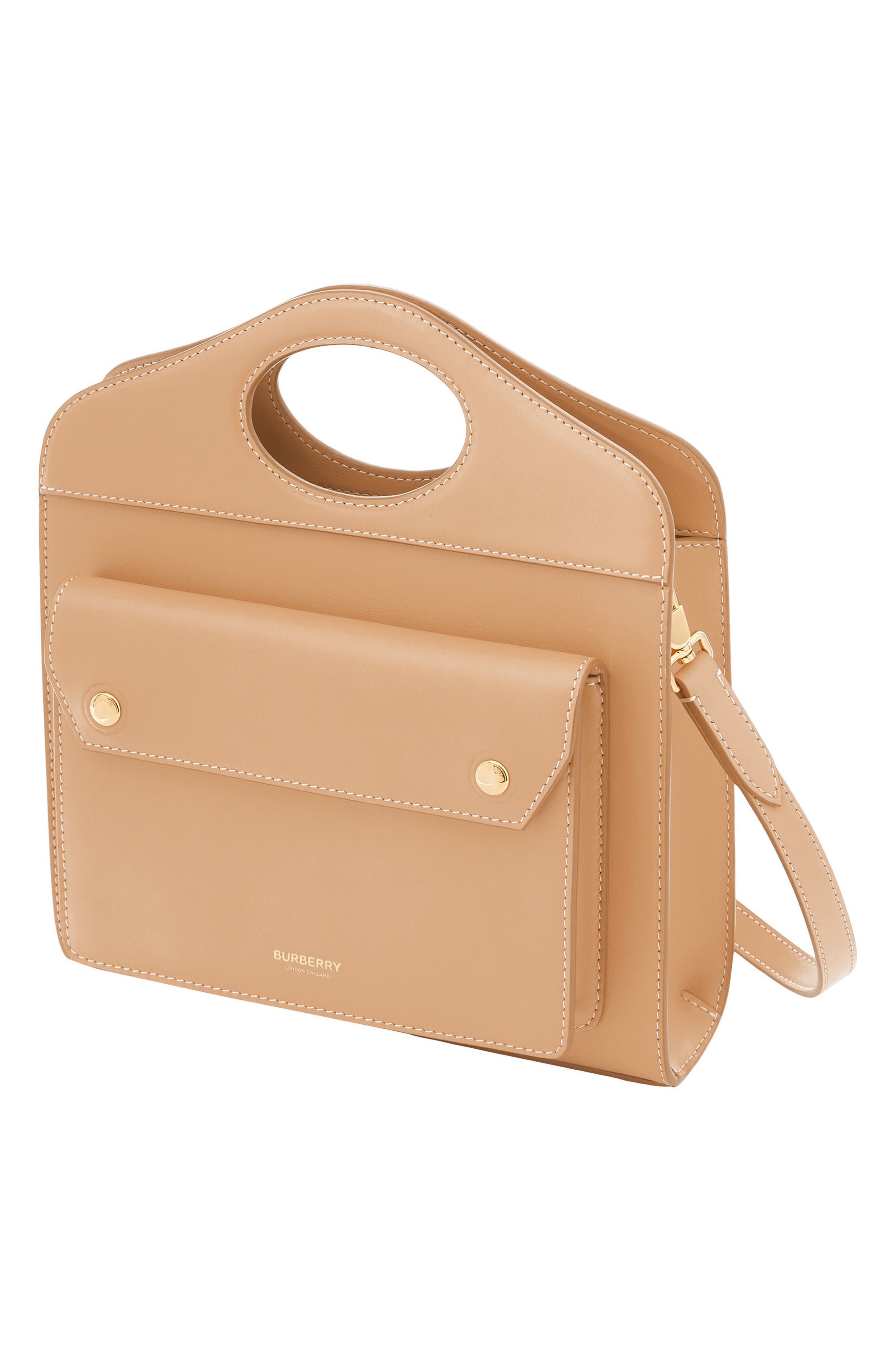 Burberry Mini Leather Pocket Bag, Alternate, color, 