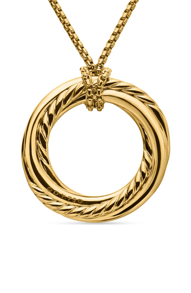 David Yurman Pavé Crossover 18K Gold Pendant Necklace, Alternate, color, 18K Yellow Gold