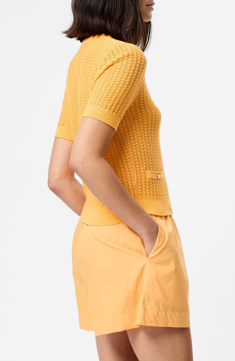 French Connection Mozart Micro Scallop Stitch Top, Alternate, color, Clementine