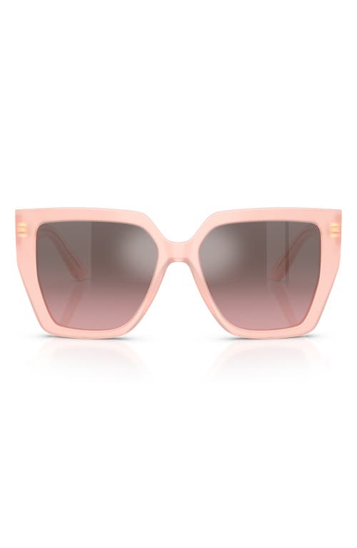Dolce & Gabbana Dolce&gabbana 55mm Square Sunglasses In Opal Pink Mirror Silver