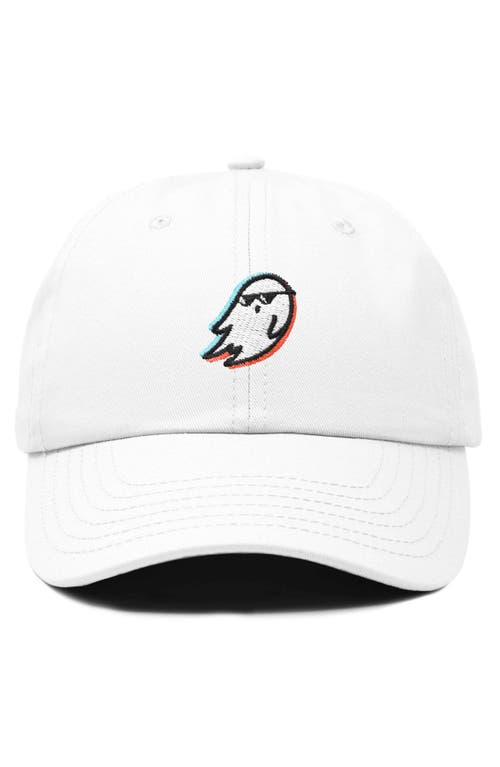 Dalix Ghost Life Embroidered Casual Cap In White