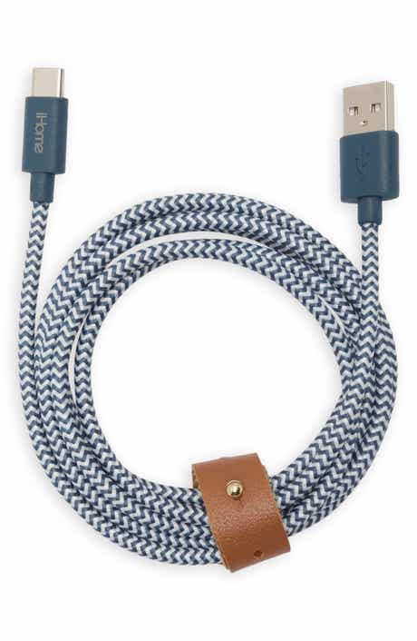 Six-Foot Chevron Braided USB-C to USB-A Charging Cable