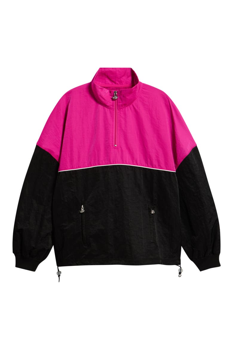 Juliet Nylon Quarter Zip Track Jacket, Alternate, color, HOT PINK