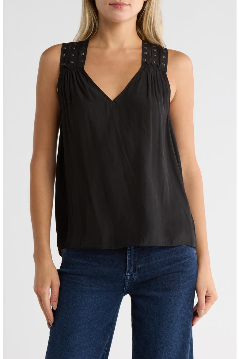 Glenn Studded Sleeveless Top, Main, color, BLACK