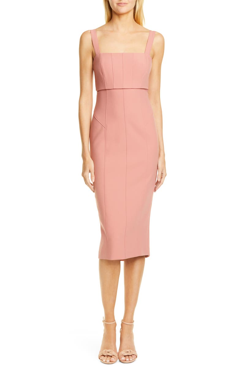 Cinq à Sept Dakota Back Cutout Body-Con Midi Dress, Alternate, color, 