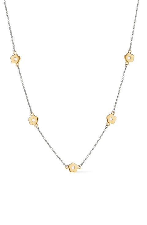 Flower Necklace - Rowena Necklace Two Tone