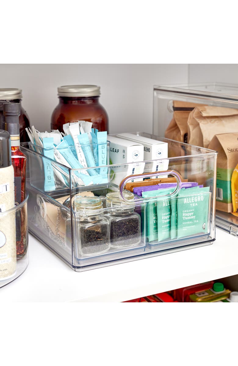 iDesign Plastic Storage Bin with Handles for Household Storage - Set of 2, Alternate, color, Clear