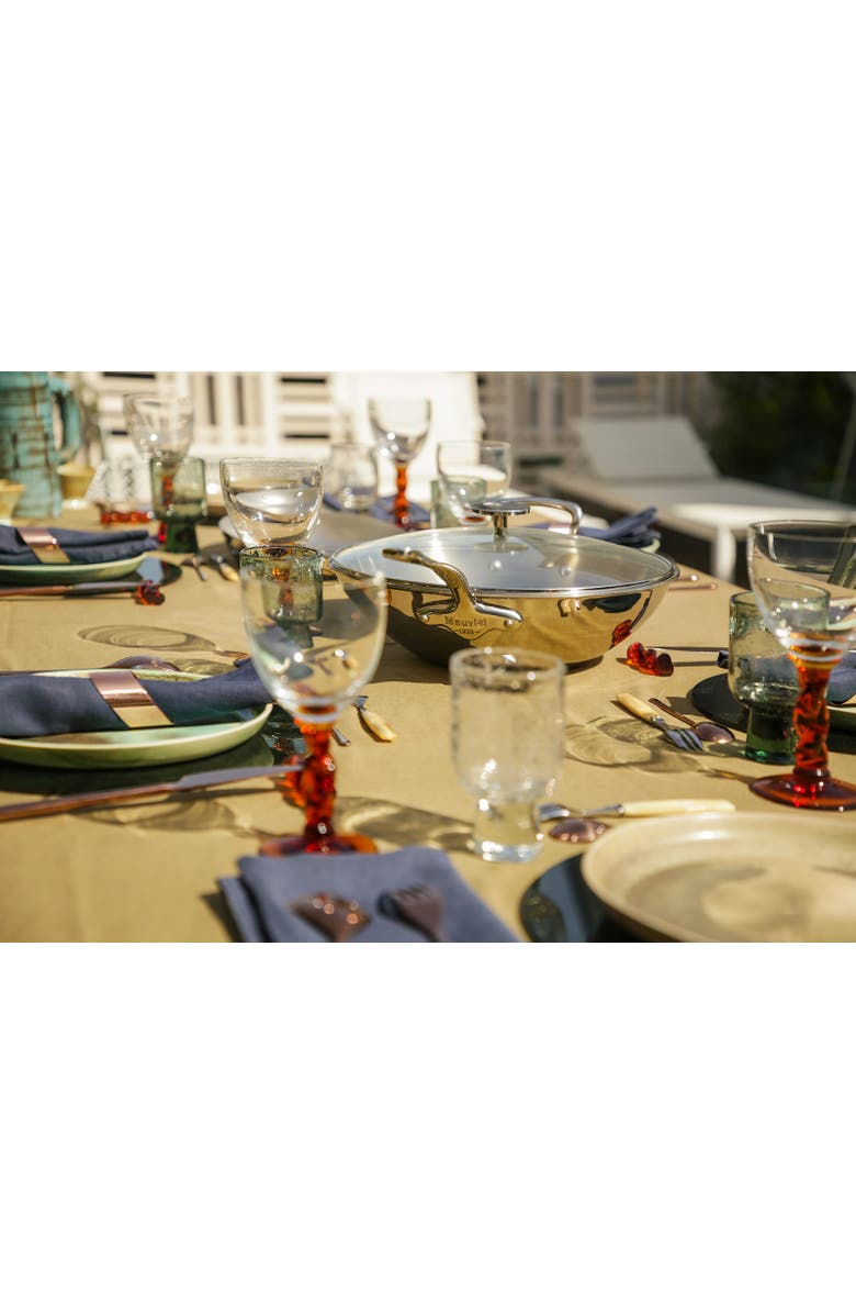 Mauviel M'Cook 12.5 Inch Stainless Steel Wok With Long Handle And Helper Handle, Alternate, color, Silver