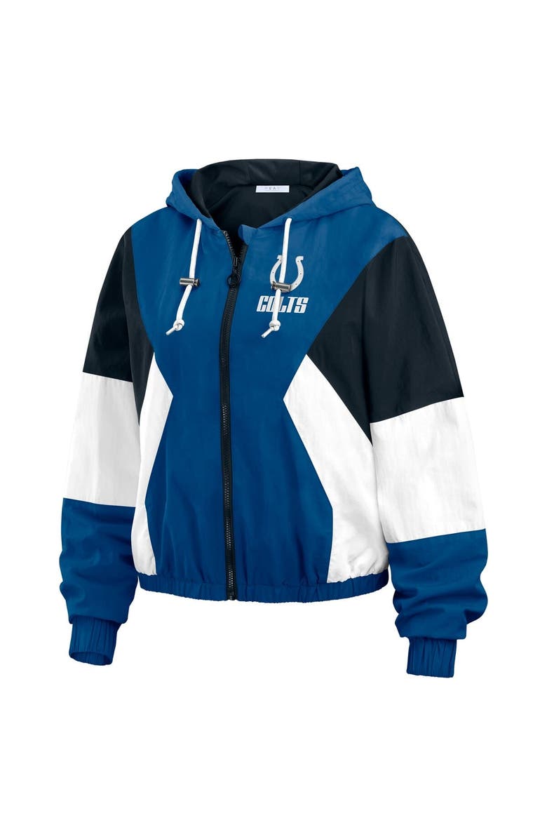WEAR by Erin Andrews Women's WEAR by Erin Andrews Blue Indianapolis Colts Plus Size Color Block Full-Zip Windbreaker Jacket, Alternate, color, 