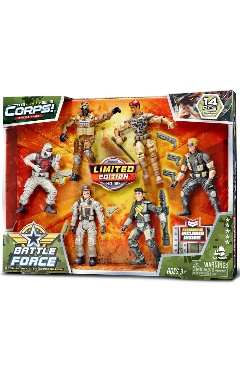 Lanard The Corps! Battle Force 6 Pack Action Figures, 3+, Main, color, 