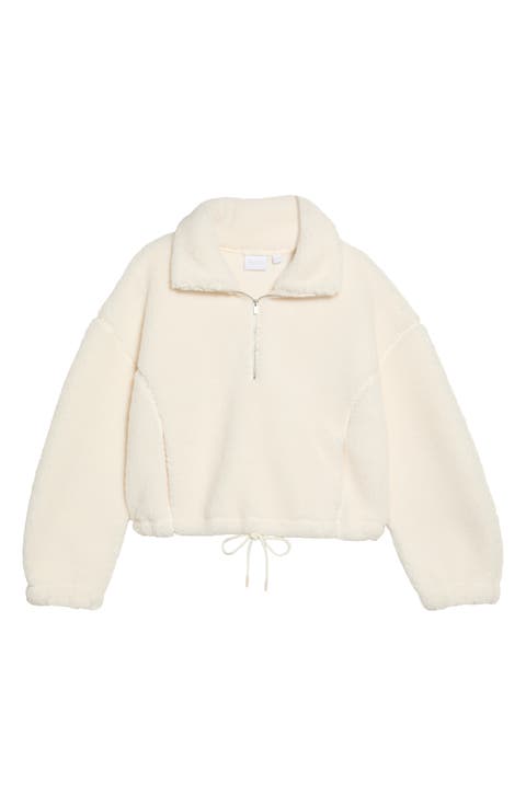 Faux Shearling Half Zip Pullover