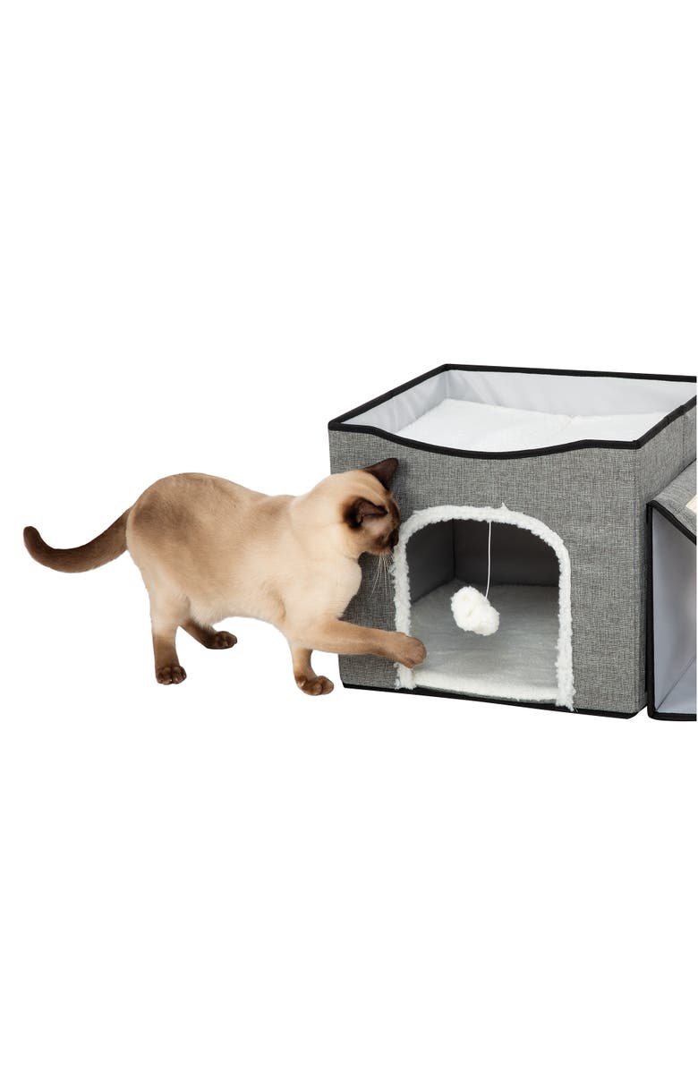 Etna Products Foldaway Cat Condo & Play Center, Alternate, color, Gray