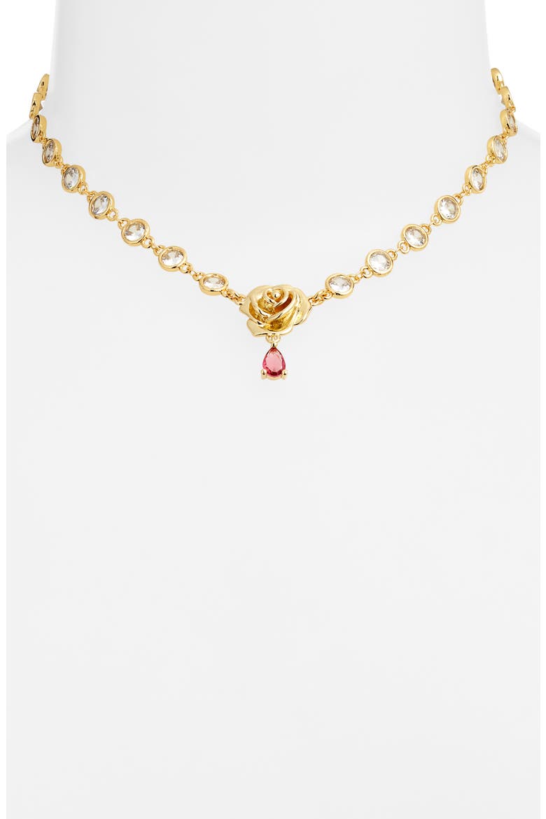 Blooming Rose Necklace, Alternate, color, GOLD
