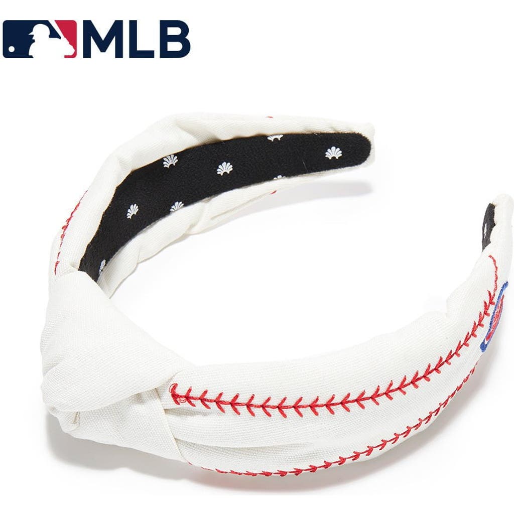 Lele Sadoughi Mlb Chicago Cubs Embroidered Headband In White