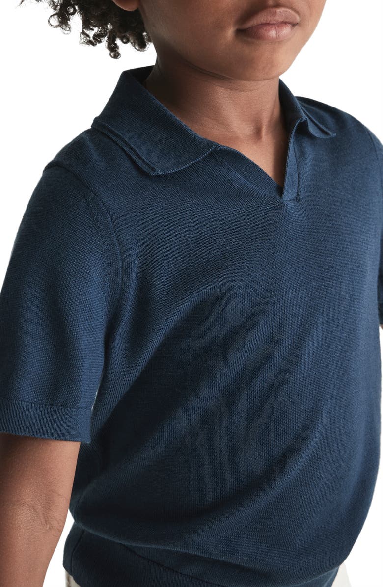 Reiss Kids' Duchie Sr. Johnny Collar Wool Polo, Alternate, color, Dove Blue